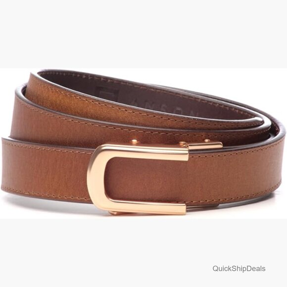 Genuine Leather Ratchet Belt with Interchangeable Buckle main image 4